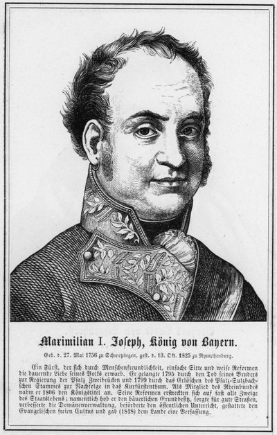 Maximiliano I José, Rei da Baviera (gravura) de German School