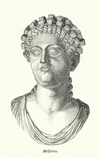 Messalina, terceira esposa do Imperador Romano Cláudio (gravura) de German School