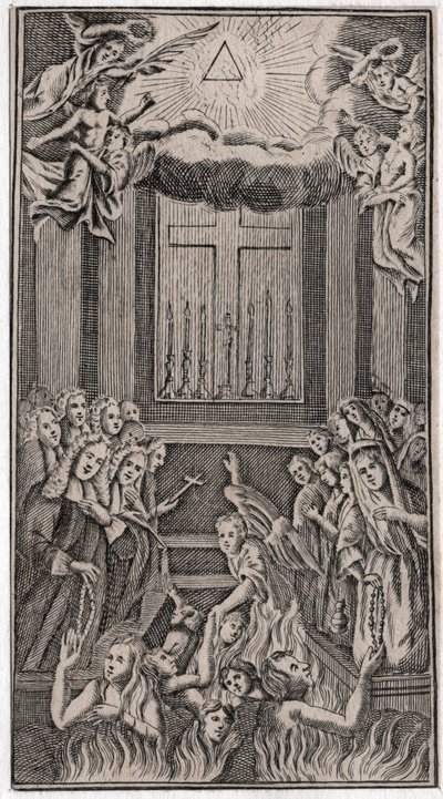 Messe no templo. (Gravura de German School