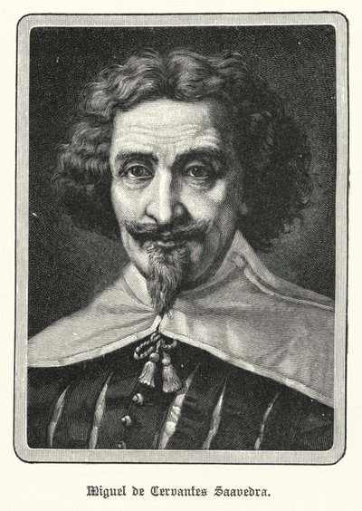 Miguel de Cervantes Saavedra, romancista espanhol (litho) de German School