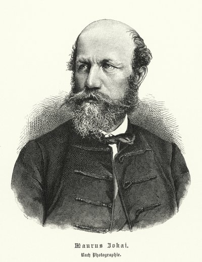 Mor Jokai, dramaturgo húngaro, romancista e revolucionário (litho) de German School