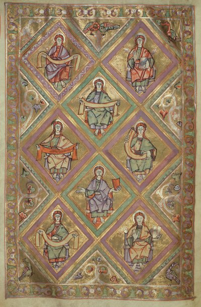 Ms. Czart. 1207 IV, fol.9v Vida de Cristo de acordo com São Mateus, da Evangeliarium da Catedral de Plock c.1075 de German School
