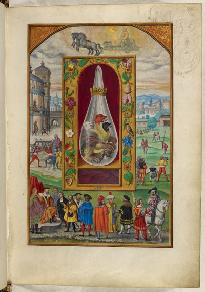 Sra. Harley 3469, f.26 Dragão de três cabeças em frasco, o Quarto Tratado, de 