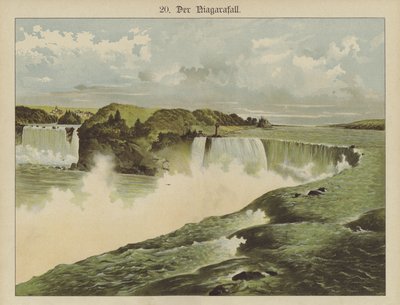 Cataratas do Niágara (cor litho) de German School