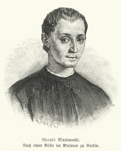 Niccolo Machiavelli, diplomata italiano, político, filósofo e escritor (litho) de German School