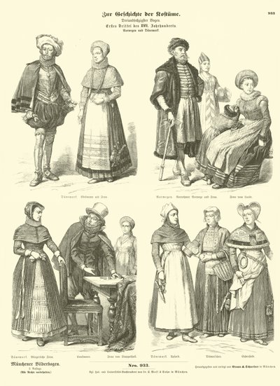 Trajes noruegueses e dinamarqueses, início do século XVII de German School
