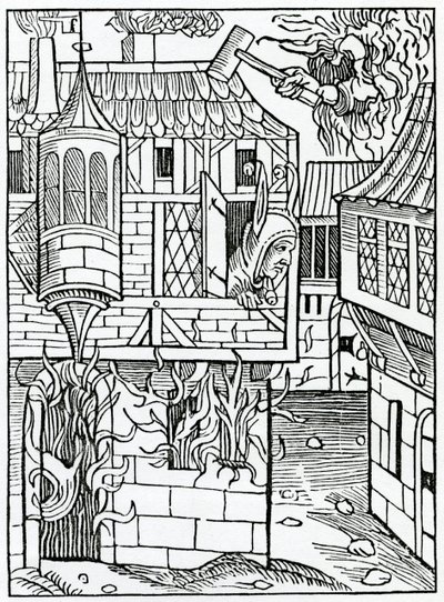 De bostynge ou hauynge confydence in fortune, ilustração da tradução inglesa de Alexander Barclay de &39;The Ship of Fools&39;, de uma edição publicada em 1874 de German School