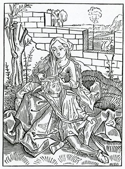 De folys que podem nat kepe secretam seus próprios conselhos, ilustração da tradução inglesa de Alexander Barclay de &39;The Ship of Fools&39;, de uma edição publicada em 1874 de German School