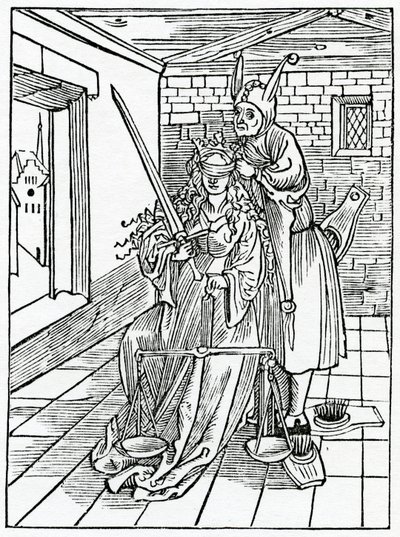 De grandes stryuers no lawe para thynges de nada, ilustração da tradução inglesa de Alexander Barclay de &39;The Ship of Fools&39;, de uma edição publicada em 1874 de German School