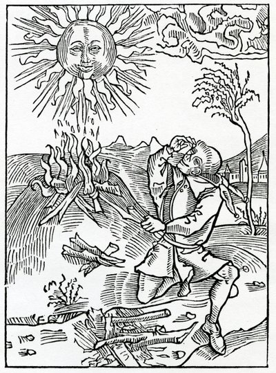 Entre eles, que folksshly speke agaynst as obras de Deus, ilustração de tradução inglesa de Alexander Barclay de &39;The Ship of Fools&39;, de uma edição publicada em 1874 de German School
