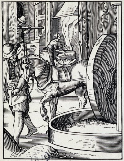 Prensa a óleo - Gravura alemã de German School
