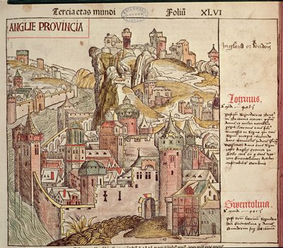 Velha Londres, do Nuremberg Chronicle por Hartmann Schedel (1440-1514) 1493 de German School