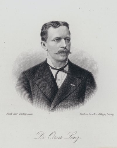 Oskar Lenz, geólogo e mineralogista germano-austríaco (gravura) de German School