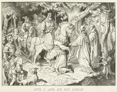 Otto I e seu filho Ludolf de German School