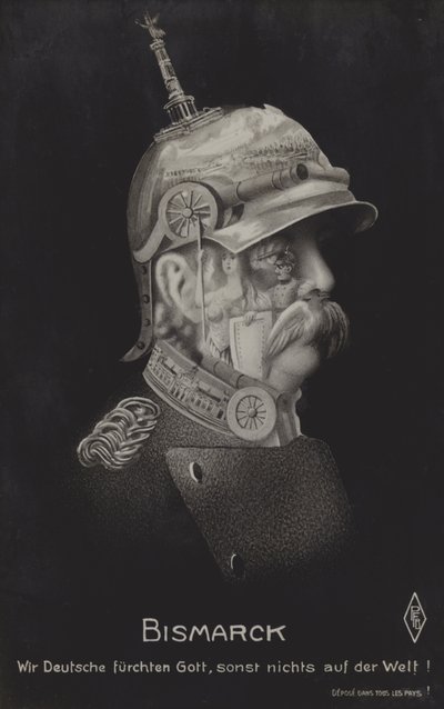 Otto von Bismarck, estadista alemão (foto a p/b) de German School
