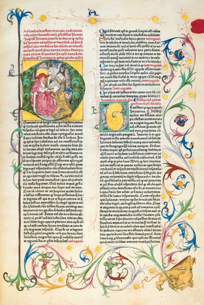 Página de Epistolae Hieronymus, cartas e tratados de São Jerônimo, editados por Adrianus Brielis de German School