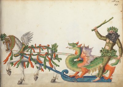Trenó de concurso no desfile, c.1640 de German School