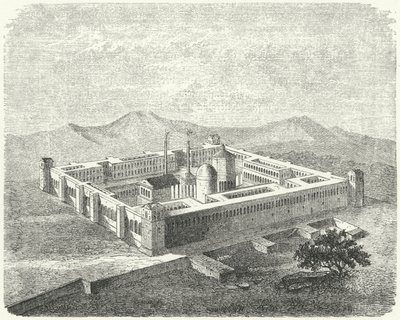 Palácio de Diocleciano em Salona, capital da província romana da Dalmácia (gravura) de German School