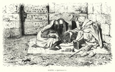 Leitor de palma, Egipto (litho) de German School