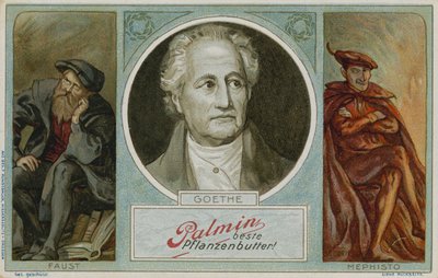 Palmin trade card com uma imagem de Goethe de German School