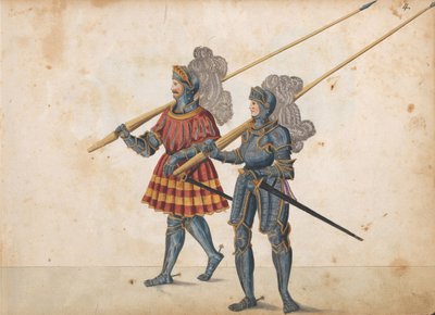Desfile de um torneio, c.1640 (caneta e tinta, aquarela e lavagens) de German School