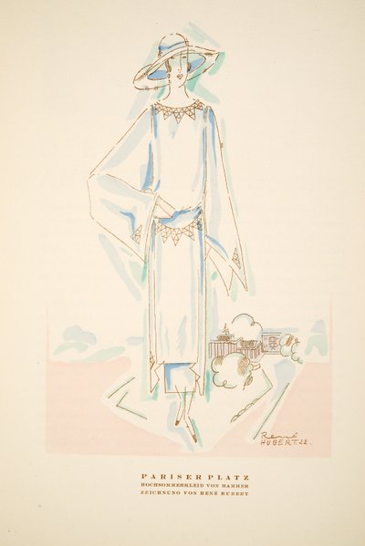 Pariser Platz, Roupa de Verão da Hammer, de Styl, pub.1922 (impressão pochoir) de German School