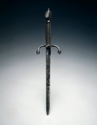 Adaga de aparar, c.1600 (aço com cabo de arame) de German School