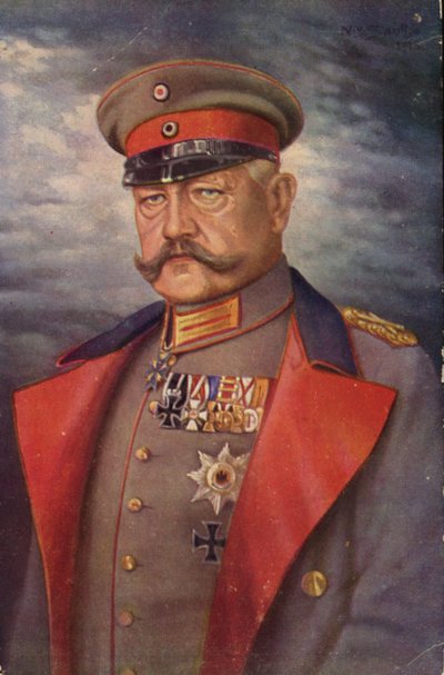 Paul von Hindenburg (litografia a cores) de German School