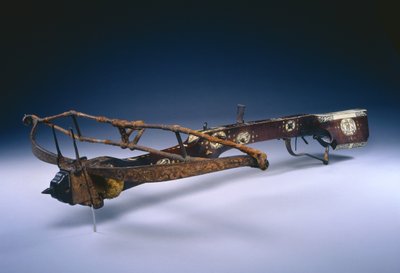 Besta de pelota (madeira, chifre, linho e aço) de German School