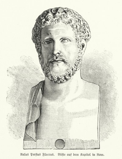 Pérsio, poeta romano (litho) de German School