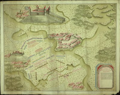Plano da Batalha de Mollwitz no dia 10 de abril de 1741 de German School