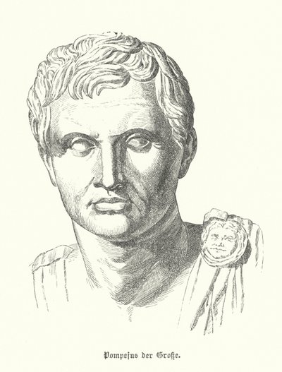 Pompeu o Grande, soldado e político romano (gravura) de German School