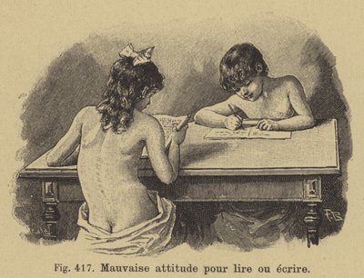 Má postura para leitura e escrita de German School
