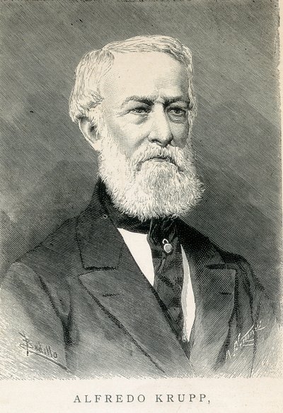 Retrato de Alfred KRUPP (1812-1887), industrial siderúrgico alemão de German School