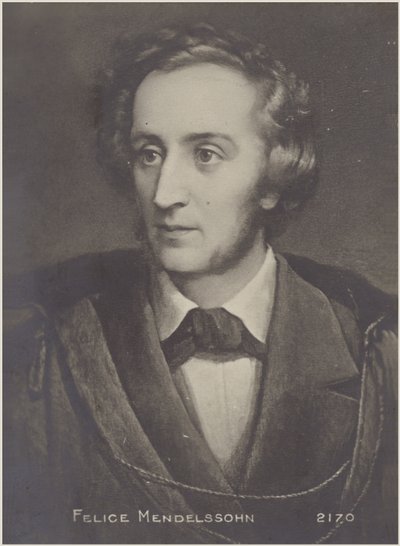 Retrato de Felix Mendelssohn de German School