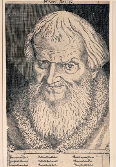 Retrato de Hans Sachs (gravura) de German School