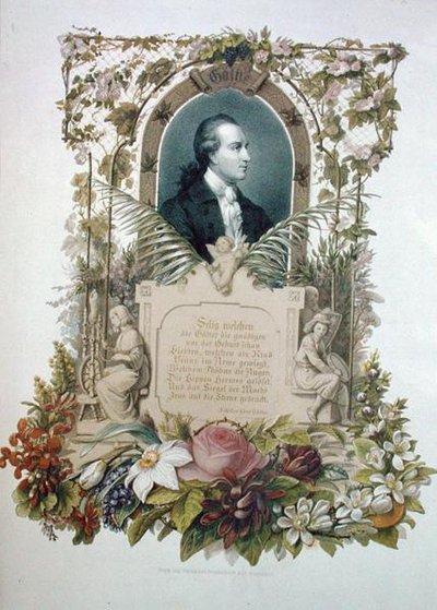 Retrato de Johan Wolfgang von Goethe (1749-1832) poeta e dramaturgo de German School