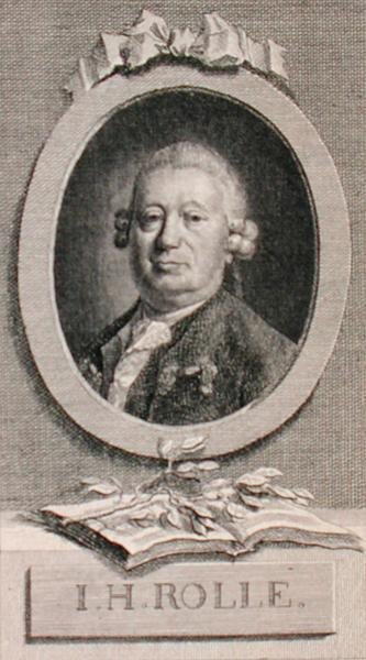 Retrato de Johann Heinrich Rolle (1716-85) gravado por Geyser (gravura) de German School