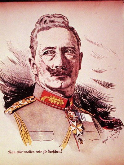 Retrato de Kaiser Wilhelm II (1859-1941) 1914 (cor litho) de German School