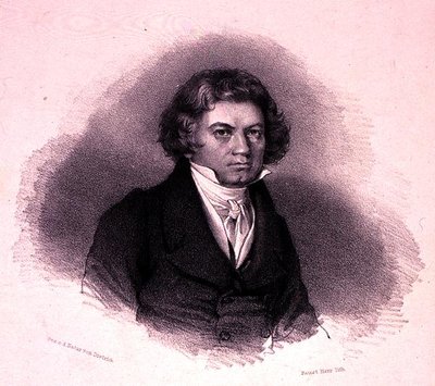 Retrato de Ludwig van Beethoven (1770-1827) gravado por Faustin Herr (litho) de German School
