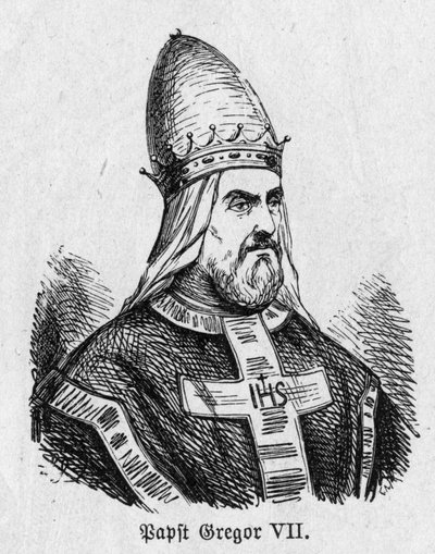 Retrato do Papa Gregoire VII (Hildebrand de German School