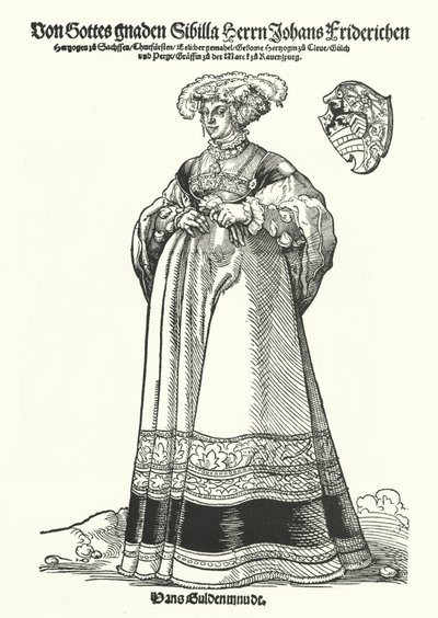 Retrato de Sibylle, Duquesa da Saxônia (gravura) de German School