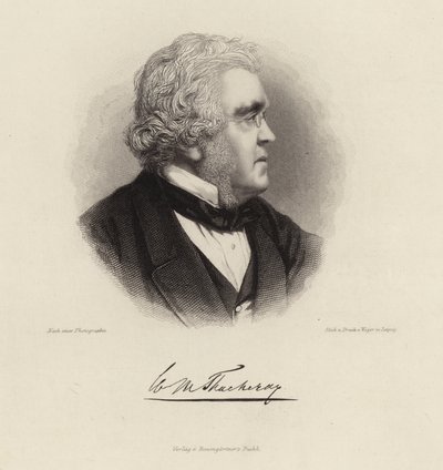 Retrato de William Makepeace Thackeray de German School