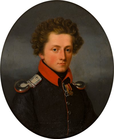 Retrato de um Jovem Oficial, c.1801-99 (óleo sobre tela) de German School