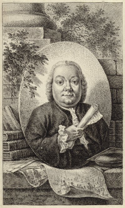 Retrato, de, um, corpulento, homem, em, 18º século, roupa de German School