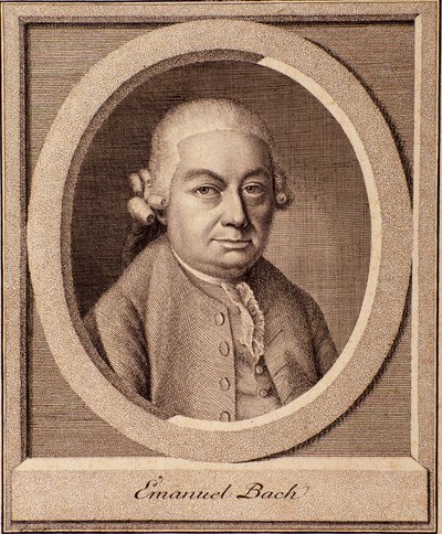Retrato do compositor alemão Carl Philipp Emanuel Bach (1714-1788) filho de Johan Sebastian Bach de German School
