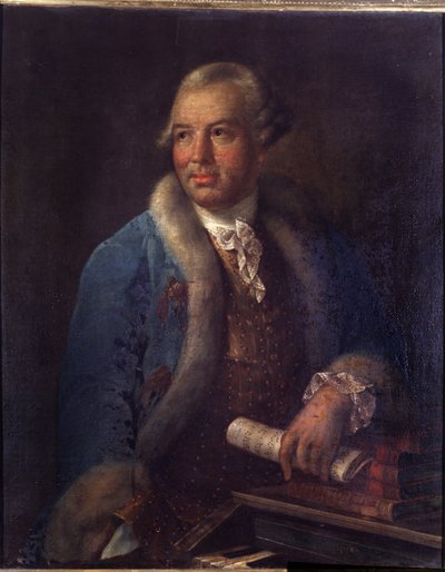 Retrato do compositor alemão Christoph Willibald Gluck de German School