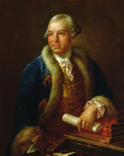 Retrato do compositor alemão Christoph Willibald von Gluck (1714-1787) (óleo sobre tela) de German School