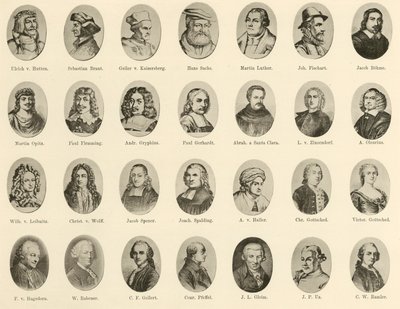 Retratos de Alemães famosos de Ritter vom Deutschen Geiste (litho) de German School