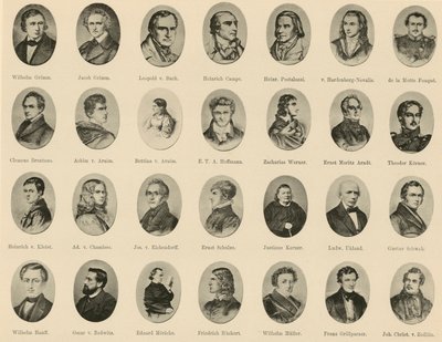 Retratos de Alemães famosos de Ritter vom Deutschen Geiste (litho) de German School